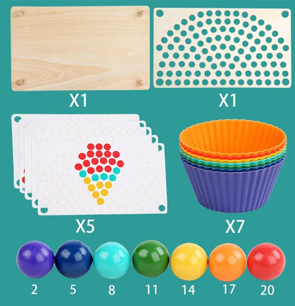 Wooden Rainbow Bead Board - Open Ended Toys