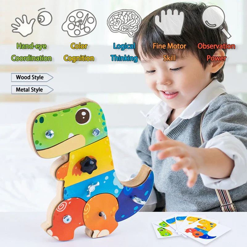 Dino Screwdriver Board™ - Draai & Ontdek - Sensorisch Speelgoed