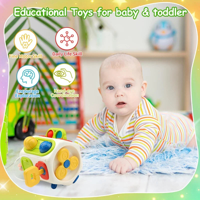 Fidtoy Cubo de actividades 10 en 1 Montessori Juguete sensorial