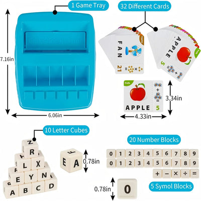 EduPlay – 2-en-1 - Ensemble d'apprentissage et de jeu avec cartes alphabet et chiffres