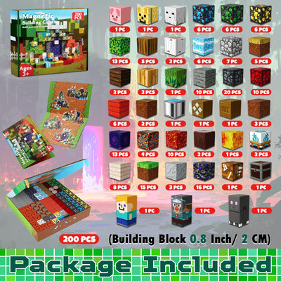 Blocs de construction magnétiques – Cubes aimantés inspirés de Minecraft pour enfants