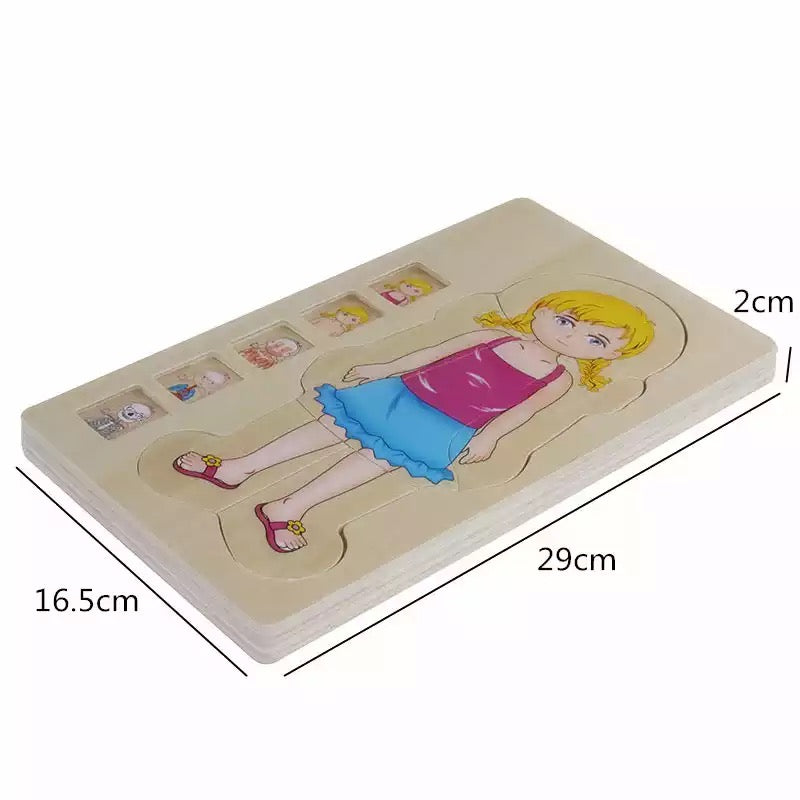 Onshine Wooden 3D Anatomy Puzzle- Fine motor skills toys