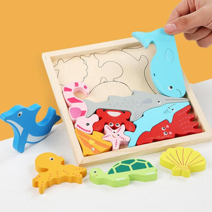 3D Puzzle Ocean Animals/ Food/Dinosaurs - Montessori Educational Toys