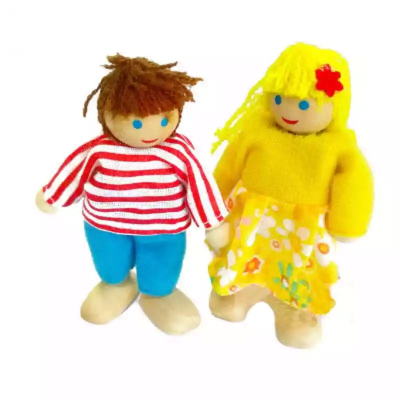 Wooden Role-Play Doll Family-  Open ended wooden toys