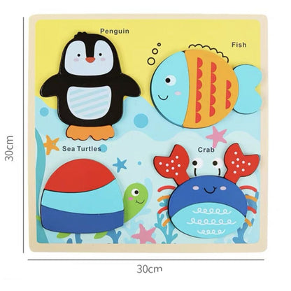 Wooden Large Building Puzzle Set Of 4 - Fine Motor Skills Toys