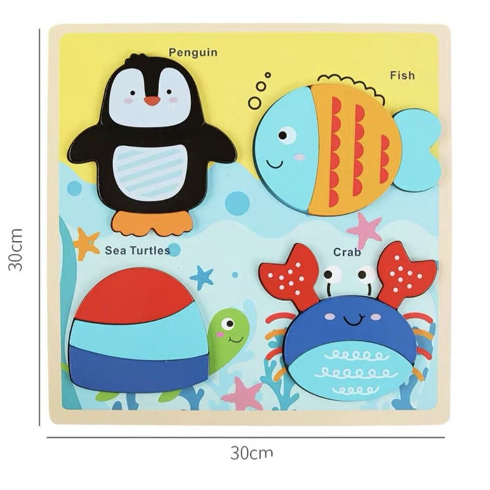 Wooden Large Building Puzzle Set Of 4 - Fine Motor Skills Toys