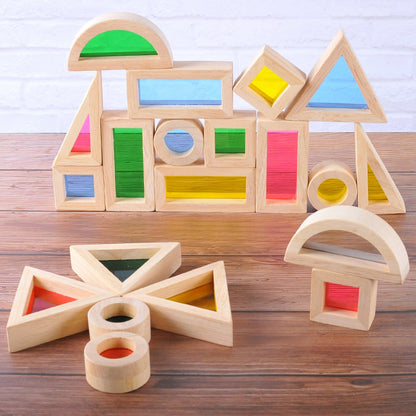 24PCS Rainbow Blocks - Sensory Toys