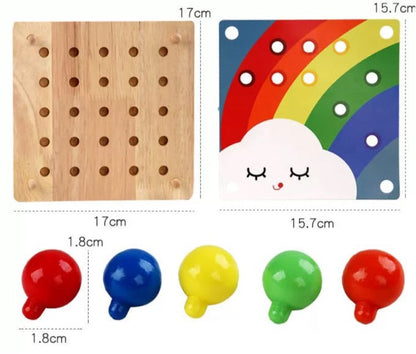 Wooden Mushroom Nails-Fine motor skills toys