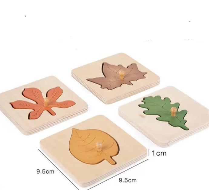 Wooden Leaf Puzzle- Fine motor skills toys