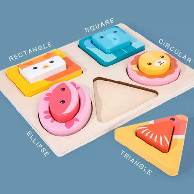 Puzzle d'association Formes et Animaux - Jouets de motricité fine