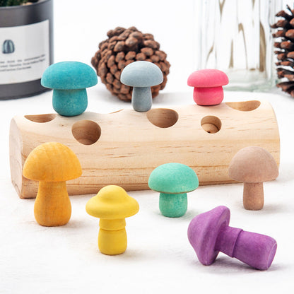 Wooden Mushroom Game- Fine motor skills toys