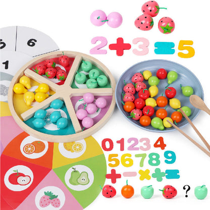 Wooden Fruit Sorting Math Game- Mathematics toys