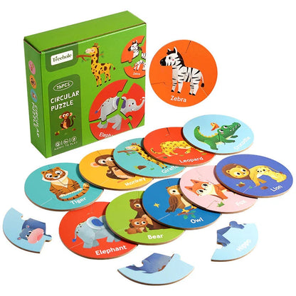 Dieren Match™ – Draai & Ontdek – 3-delige Puzzel