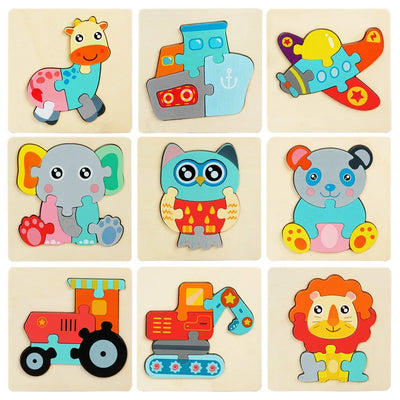 3D Wooden Puzzle™ - Speels Dierenavontuur - Legpuzzel