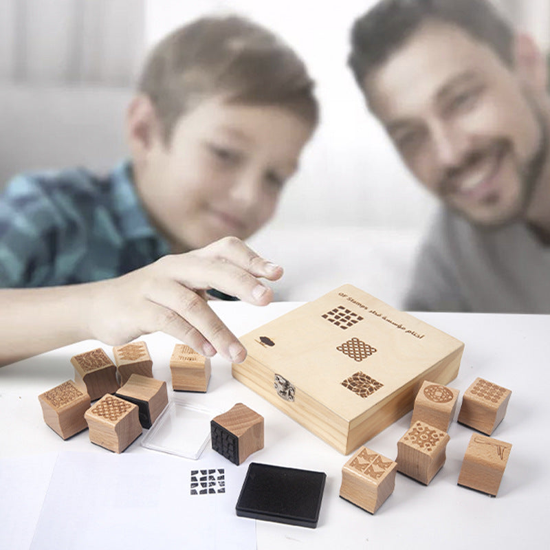 Wooden Stamp Set- Fine motor skills toys