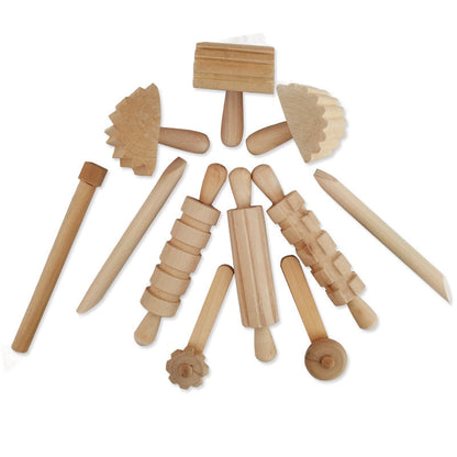12 Wooden Rolling Pins - Fine motor skills toys