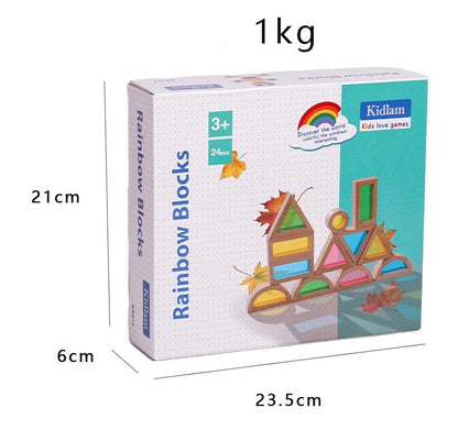 24PCS Rainbow Blocks - Sensory Toys