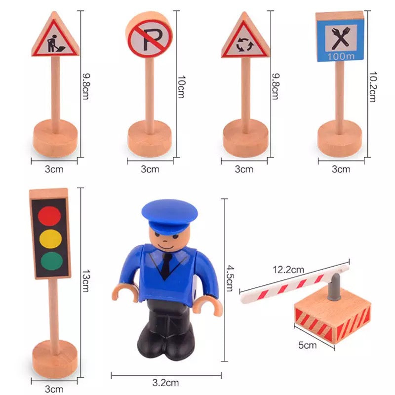 Wooden Traffic Safety Signs - Open ended wooden toys