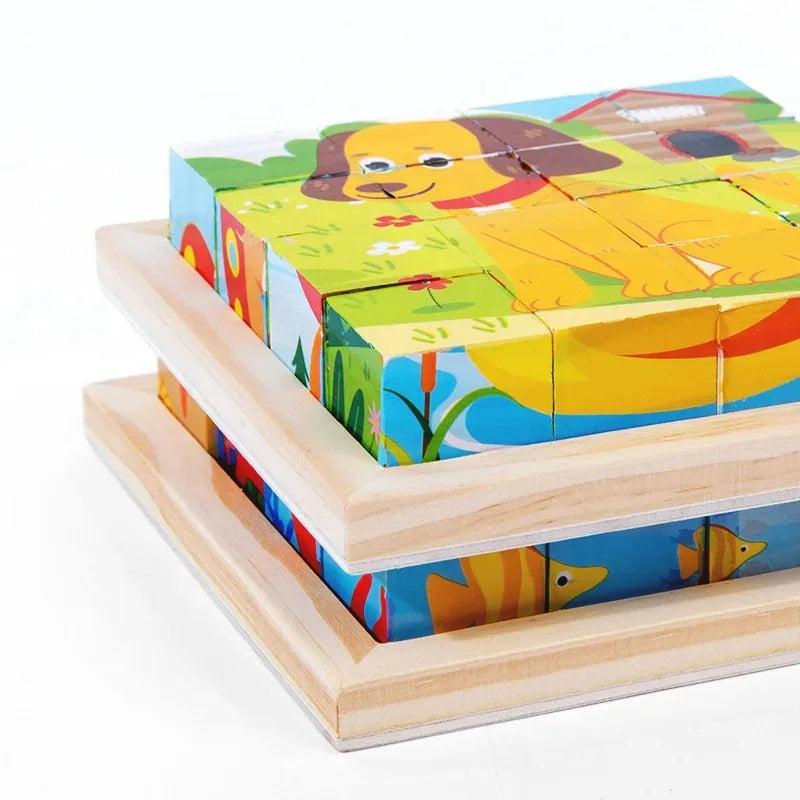 CubePuzzle – Leuk & Educatief – 3D Houten Blokken Puzzel