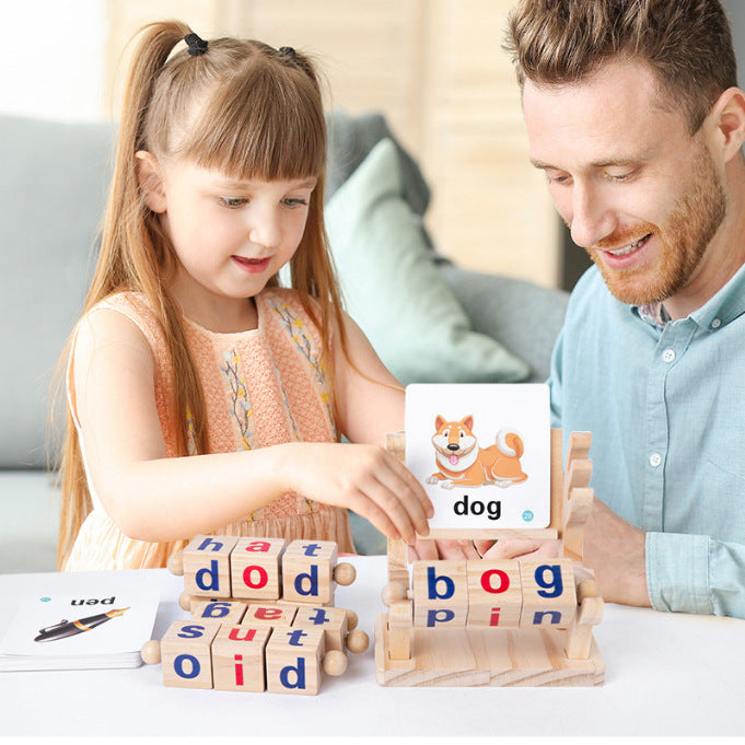 Wooden Word Cognitive Pairing - Best Open Ended Learning Toy