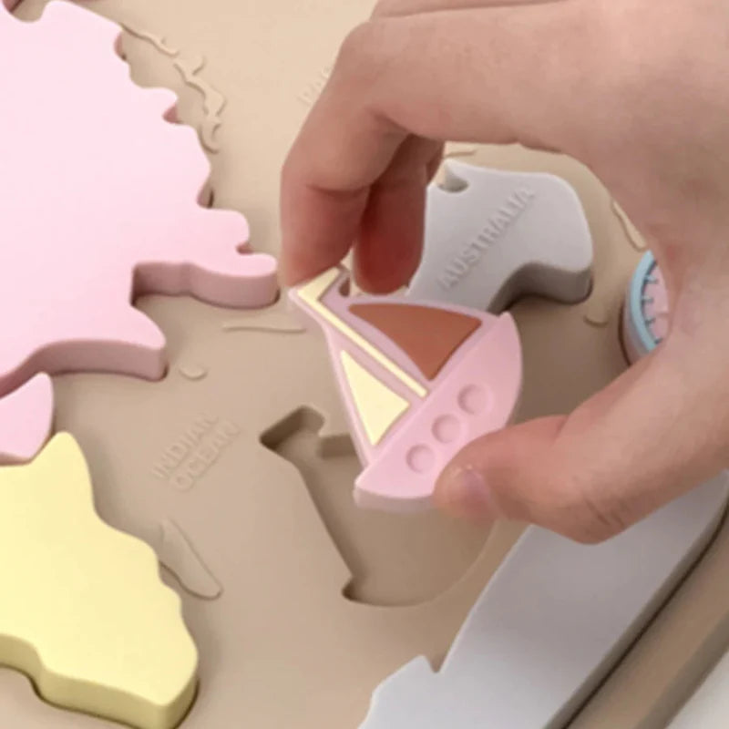 GeoKids – Montessori & Éducatif – Puzzle en Silicone Carte du Monde