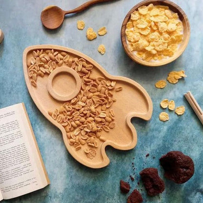 Wooden Spaceship Sensory Play Tray - Open ended wooden toys