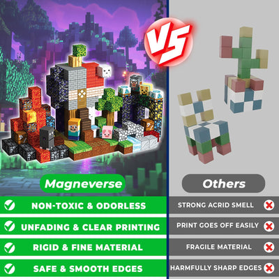 Blocs de construction magnétiques – Cubes aimantés inspirés de Minecraft pour enfants