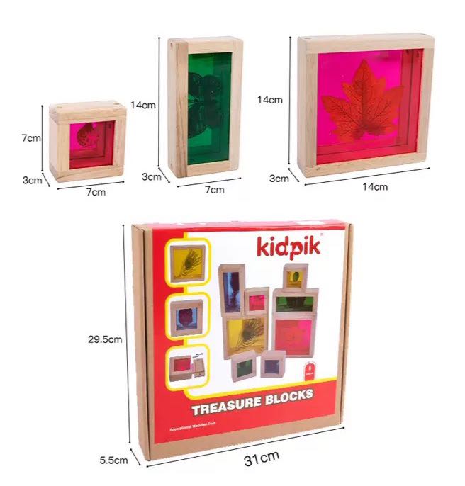Kidpik Coloured Treasure Blocks-Mirror Fine motor skills toys