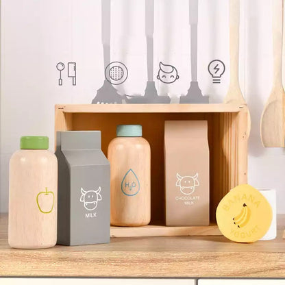 Wooden Simulation Breakfast Toys - Open ended wooden toys