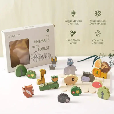 Animal Stackers™ - Slim Apilar - Madera Juguete de apilar animales