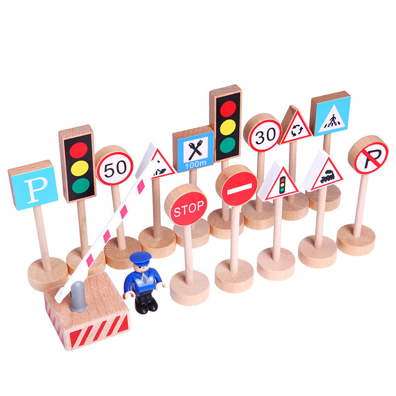 Wooden Traffic Safety Signs - Open ended wooden toys