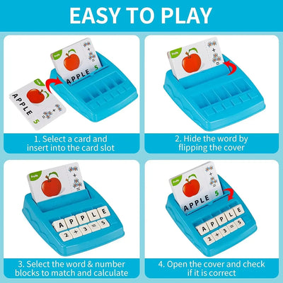 EduPlay – 2-en-1 - Ensemble d'apprentissage et de jeu avec cartes alphabet et chiffres