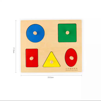 Wooden Montessori Shape Puzzle-Fine motor skills toys