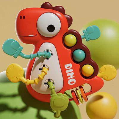 BabyDino – Jouet à tirer sensoriel ludique et à mordiller