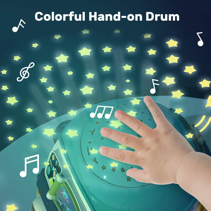 CUTE STONE Children's Multiple Activity Toys, Musical Toy, Electronic Toy W/ Lights & Sounds, Play Drum, Piano Music Key, Detachable Toy Space Shuttle, Astronaut