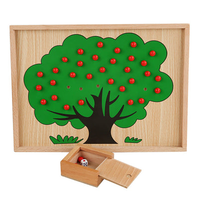 Jeu de comptage Montessori en bois en forme de pomme - Jouets éducatifs mathématiques