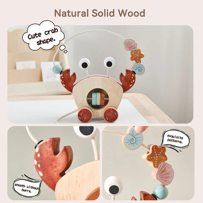 Crab Pull Toy™ – Spelen & Leren – Houten Krab