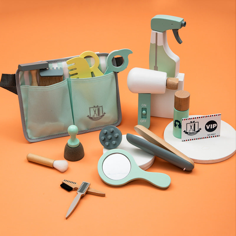 Wooden Hair Dresser Play Set - Open Ended Wooden Toys