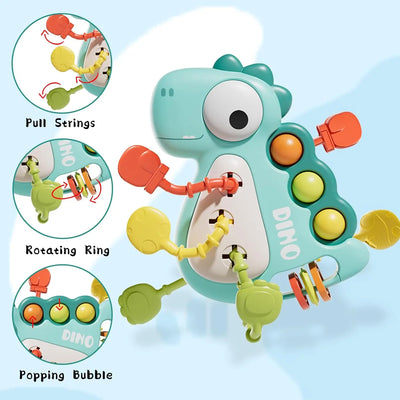 BabyDino – Jouet à tirer sensoriel ludique et à mordiller