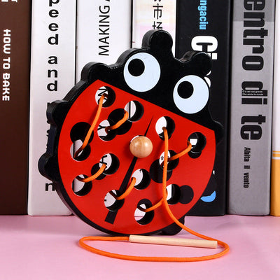 Wooden Animal Threading Rope Game - Fine Motor Skills Toys