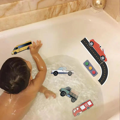 Bath Cars™ - Énorme plaisir dans le bain - Ensemble de jouets de bain en mousse pour la circulation