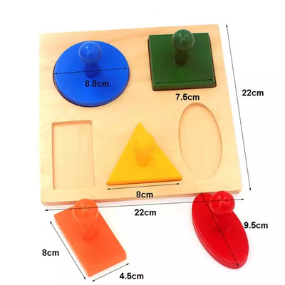 Rompecabezas Montessori de figuras geométricas de madera grandes - Los mejores juguetes Montessori