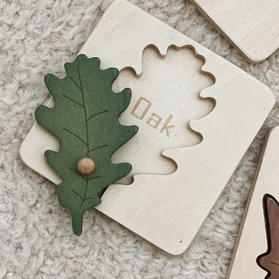 Wooden Leaf Puzzle- Fine motor skills toys