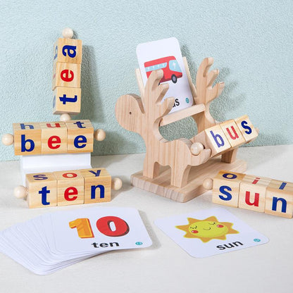Wooden Word Cognitive Pairing - Best Open Ended Learning Toy