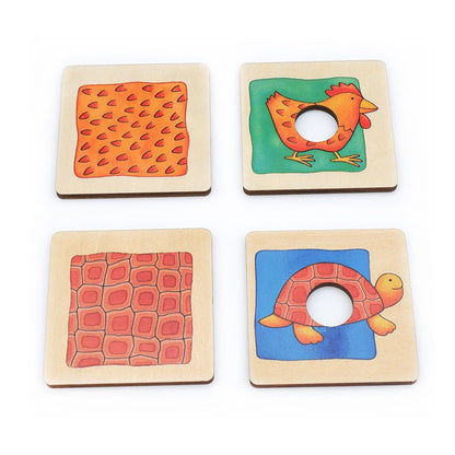 Animal Texture Match puzzle - Fine motor skills toys