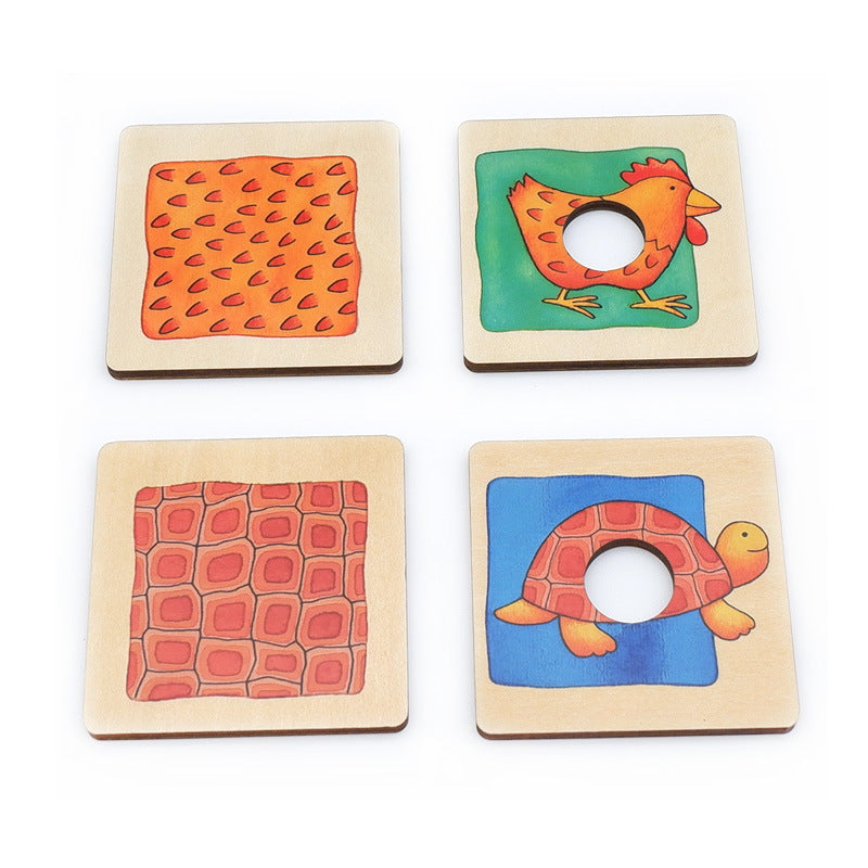Animal Texture Match puzzle - Fine motor skills toys