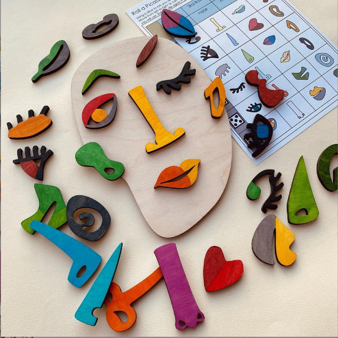 Picasso-style Montessori Face Puzzle-Speech therapy toys
