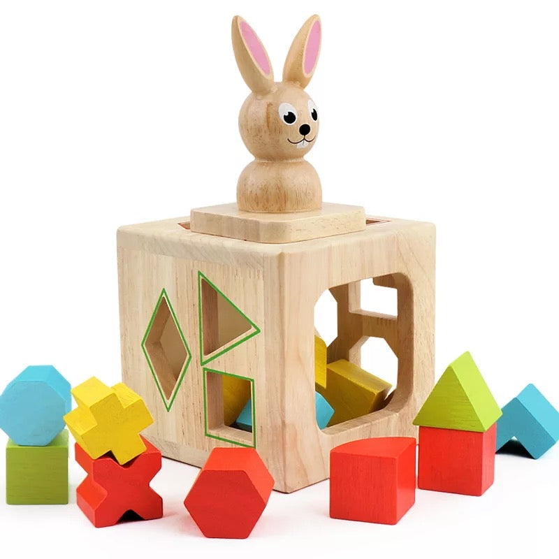 Wooden Rabbit Shape Box- Fine motor skills toys