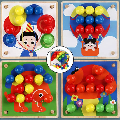 Wooden Mushroom Nails-Fine motor skills toys