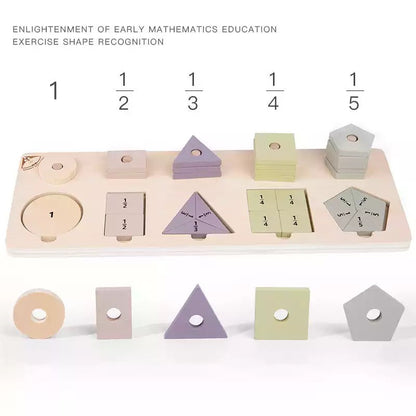 Wooden Shape Counting and Fraction Board- Mathematics toys